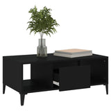 Coffee Table Black 90x50x36.5 cm Engineered Wood - Top-Down View