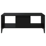 Coffee Table Black 90x50x36.5 cm Engineered Wood - 45-Degree Angle