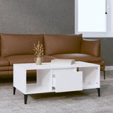 Coffee Table High Gloss White 90x50x36.5 cm Engineered Wood - Side View