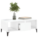 Coffee Table High Gloss White 90x50x36.5 cm Engineered Wood - Top-Down View