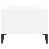 Coffee Table High Gloss White 90x50x36.5 cm Engineered Wood - Close-Up Angle
