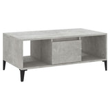 Coffee Table Concrete Grey 90x50x36.5 cm Engineered Wood - Front View
