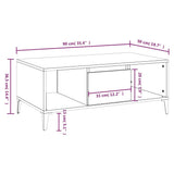 Coffee Table Concrete Grey 90x50x36.5 cm Engineered Wood