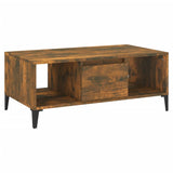 Coffee Table Smoked Oak 90x50x36.5 cm Engineered Wood - Front View