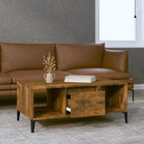 Coffee Table Smoked Oak 90x50x36.5 cm Engineered Wood - Side View