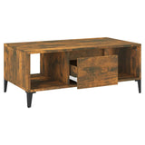 Coffee Table Smoked Oak 90x50x36.5 cm Engineered Wood - Rear View