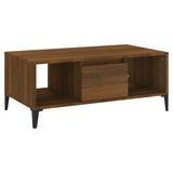 Coffee Table Brown Oak 90x50x36.5 cm Engineered Wood - Front View