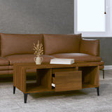 Coffee Table Brown Oak 90x50x36.5 cm Engineered Wood - Side View