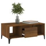 Coffee Table Brown Oak 90x50x36.5 cm Engineered Wood - Top-Down View