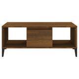 Coffee Table Brown Oak 90x50x36.5 cm Engineered Wood - 45-Degree Angle