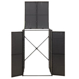 Single Wheelie Bin Shed Black 70x80x117 cm Poly Rattan - Top-Down View