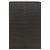 Single Wheelie Bin Shed Black 70x80x117 cm Poly Rattan - 45-Degree Angle