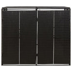 Double Wheelie Bin Shed Black 140x80x117 cm Poly Rattan