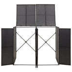 Double Wheelie Bin Shed Black 140x80x117 cm Poly Rattan