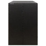 Triple Wheelie Bin Shed Black 207x80x117 cm Poly Rattan - 45-Degree Angle