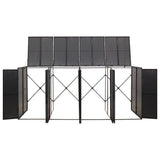 Quadruple Wheelie Bin Shed Black 274x80x117 cm Poly Rattan