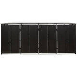 Quadruple Wheelie Bin Shed Black 274x80x117 cm Poly Rattan - Top-Down View