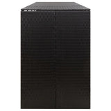 Quadruple Wheelie Bin Shed Black 274x80x117 cm Poly Rattan