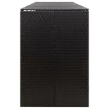 Quadruple Wheelie Bin Shed Black 274x80x117 cm Poly Rattan - 45-Degree Angle