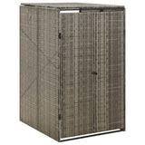 Single Wheelie Bin Shed Grey 70x80x117 cm Poly Rattan