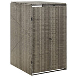 Single Wheelie Bin Shed Grey 70x80x117 cm Poly Rattan