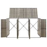 Triple Wheelie Bin Shed Grey 207x80x117 cm Poly Rattan