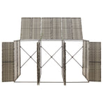 Triple Wheelie Bin Shed Grey 207x80x117 cm Poly Rattan