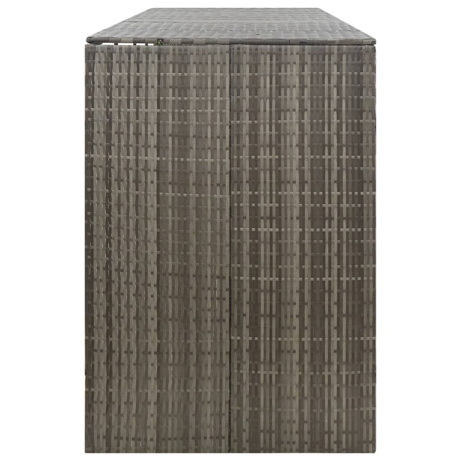 Quadruple Wheelie Bin Shed Grey 274x80x117 cm Poly Rattan