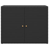 Garden Storage Cabinet Black 100x55.5x80 cm Poly Rattan