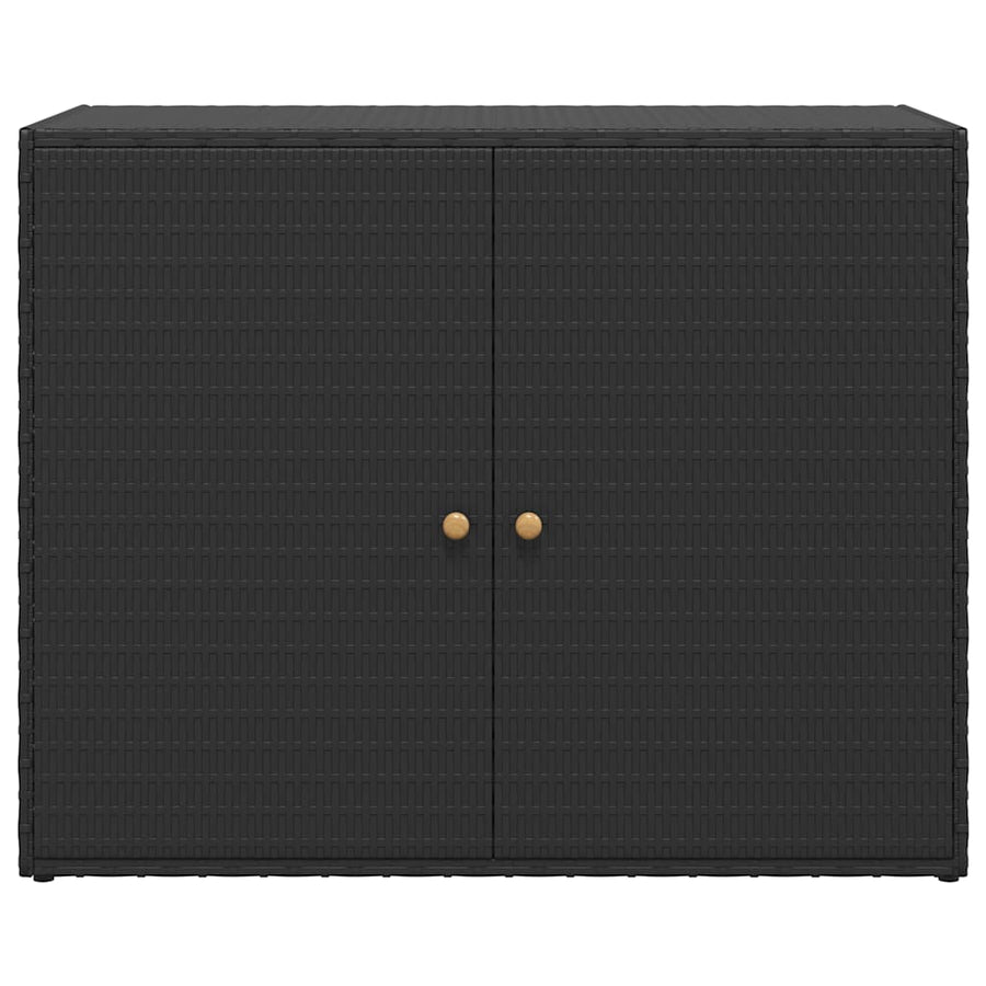 Garden Storage Cabinet Black 100x55.5x80 cm Poly Rattan