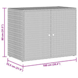 Garden Storage Cabinet Black 100x55.5x80 cm Poly Rattan - Extra Image