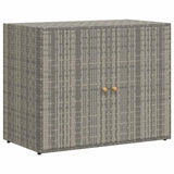 Garden Storage Cabinet Grey 100x55.5x80 cm Poly Rattan - Front View