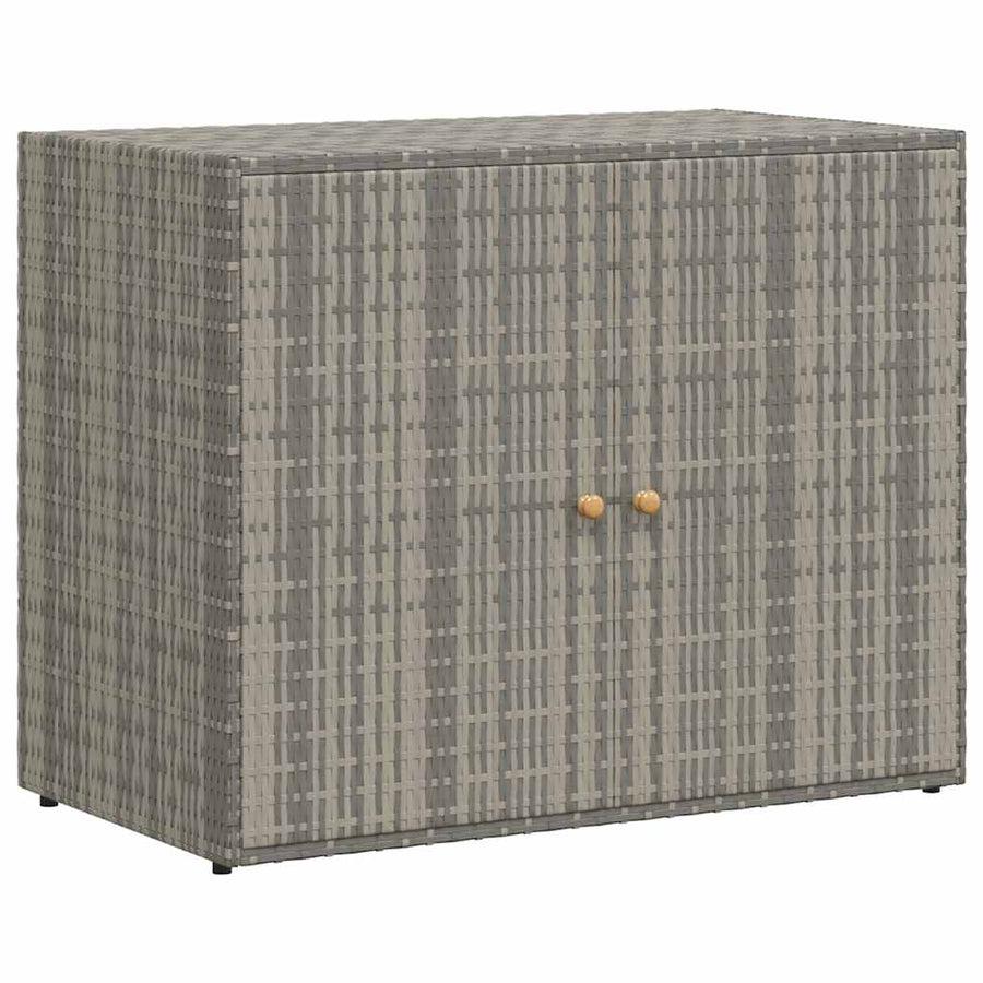 Garden Storage Cabinet Grey 100x55.5x80 cm Poly Rattan