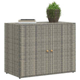 Garden Storage Cabinet Grey 100x55.5x80 cm Poly Rattan - Top-Down View