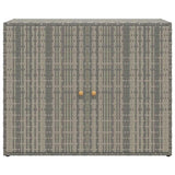 Garden Storage Cabinet Grey 100x55.5x80 cm Poly Rattan - 45-Degree Angle