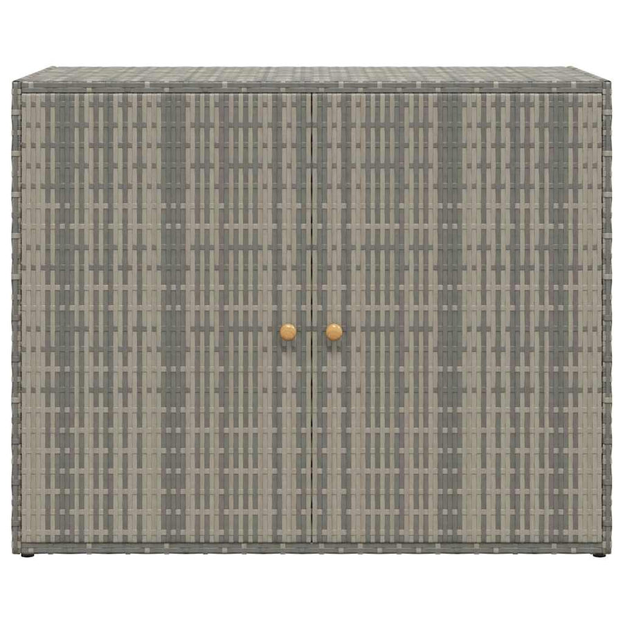 Garden Storage Cabinet Grey 100x55.5x80 cm Poly Rattan