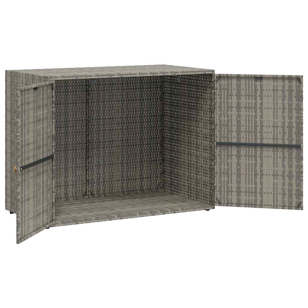 Garden Storage Cabinet Grey 100x55.5x80 cm Poly Rattan