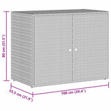 Garden Storage Cabinet Grey 100x55.5x80 cm Poly Rattan