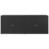 Garden Storage Cabinet Black 198x55.5x80 cm Poly Rattan