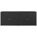 Garden Storage Cabinet Black 198x55.5x80 cm Poly Rattan
