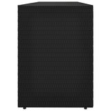 Garden Storage Cabinet Black 198x55.5x80 cm Poly Rattan