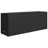Garden Storage Cabinet Black 198x55.5x80 cm Poly Rattan - Rear View
