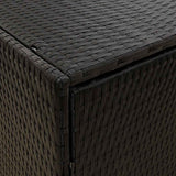 Garden Storage Cabinet Black 198x55.5x80 cm Poly Rattan - Close-Up Angle