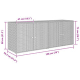 Garden Storage Cabinet Black 198x55.5x80 cm Poly Rattan - Low Angle