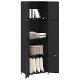 Garden Storage Cabinet Black 59x40x180 cm Poly Rattan - Top-Down View