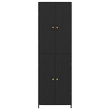 Garden Storage Cabinet Black 59x40x180 cm Poly Rattan