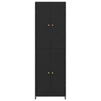 Garden Storage Cabinet Black 59x40x180 cm Poly Rattan