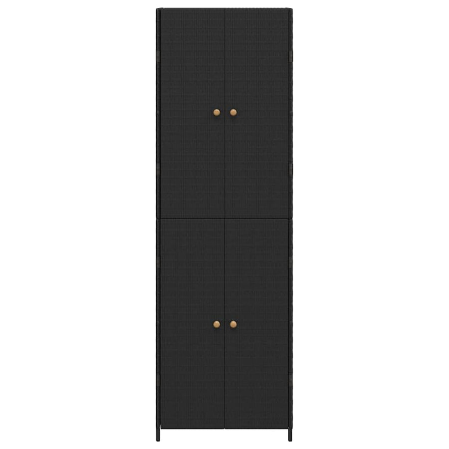 Garden Storage Cabinet Black 59x40x180 cm Poly Rattan