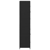 Garden Storage Cabinet Black 59x40x180 cm Poly Rattan