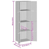 Garden Storage Cabinet Black 59x40x180 cm Poly Rattan - Extra Image